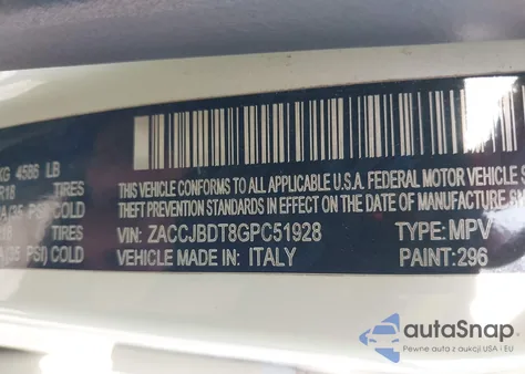 2016 Jeep Renegade Limited z USA, uszkodzony, nr VIN ZACCJBDT8GPC51928